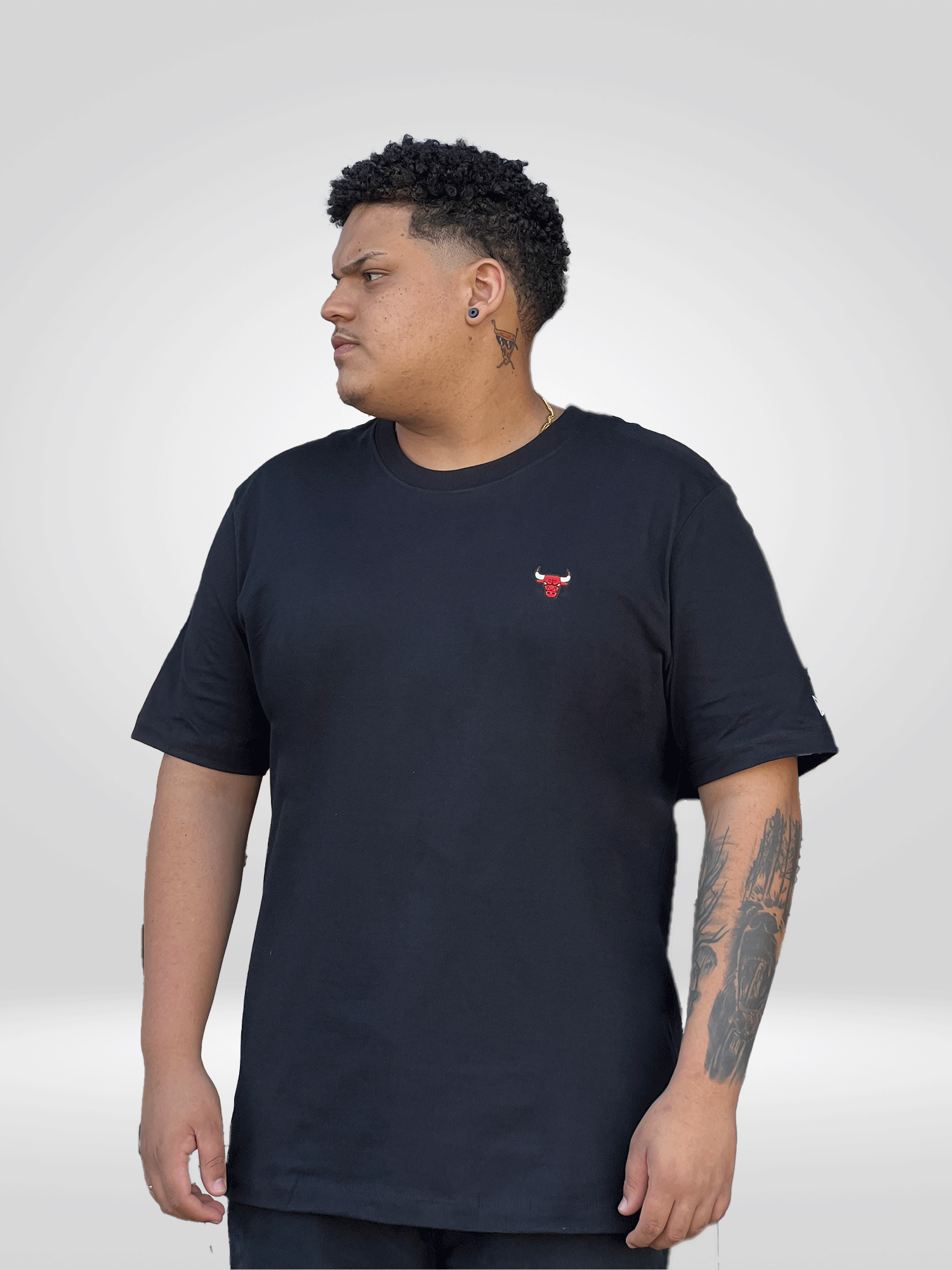 Camiseta New Era Core Chicago Bulls Plus Size Preto - Sevet Company
