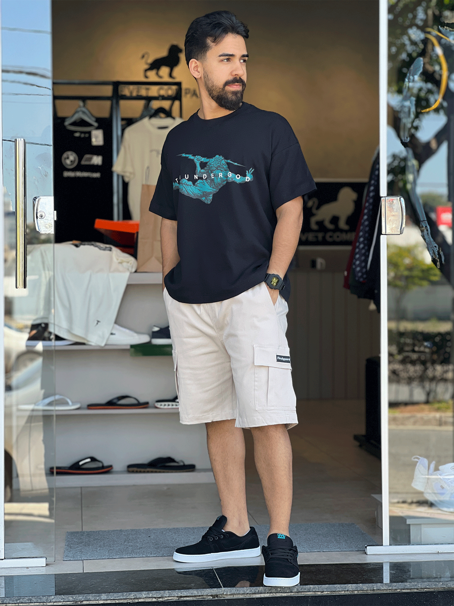 Camiseta Thunder God Oversized Dark - Preto - Sevet Company