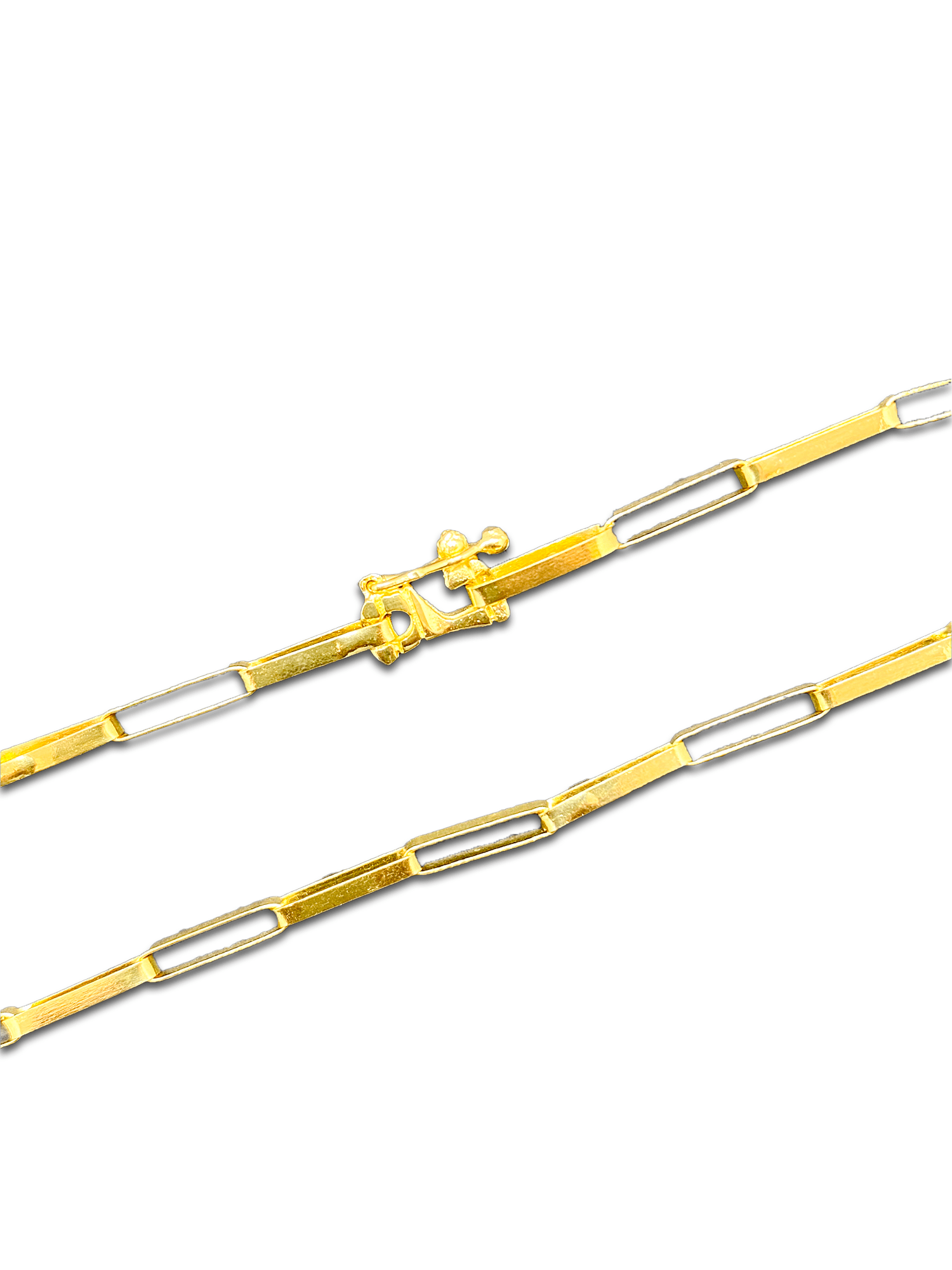CORRENTE ELO REDONDINHO FECHO LATERAL - BANHADA A OURO 18K - Sevet Company
