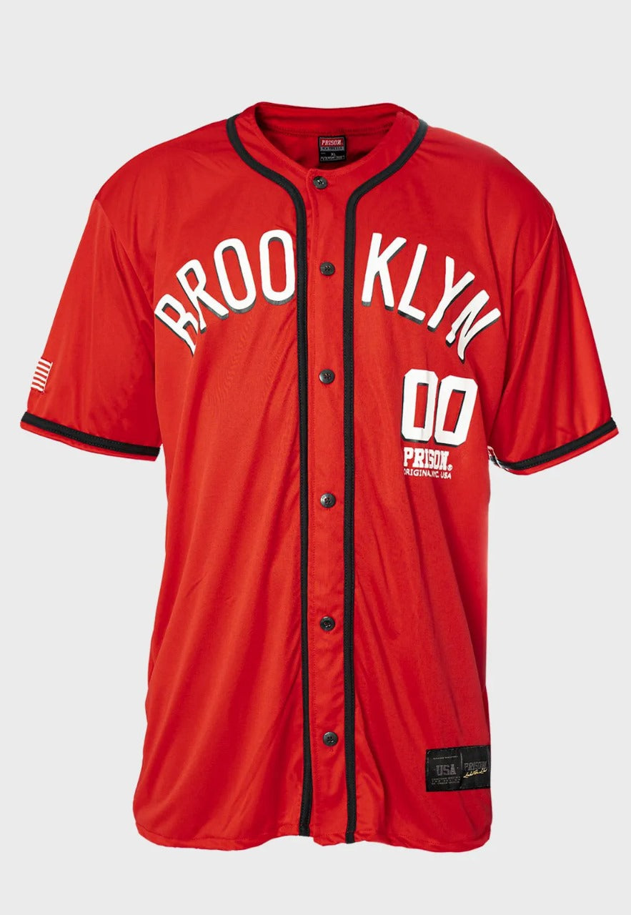 Camisa De Baseball Prison Brooklyn Red 00 (8182678946008)