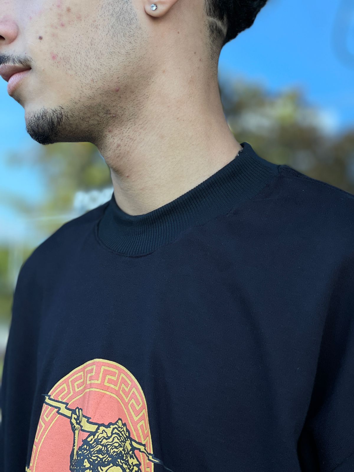 CAMISETA THUNDER GOD OVERSIZED GRECA - PRETO (7984600449240)