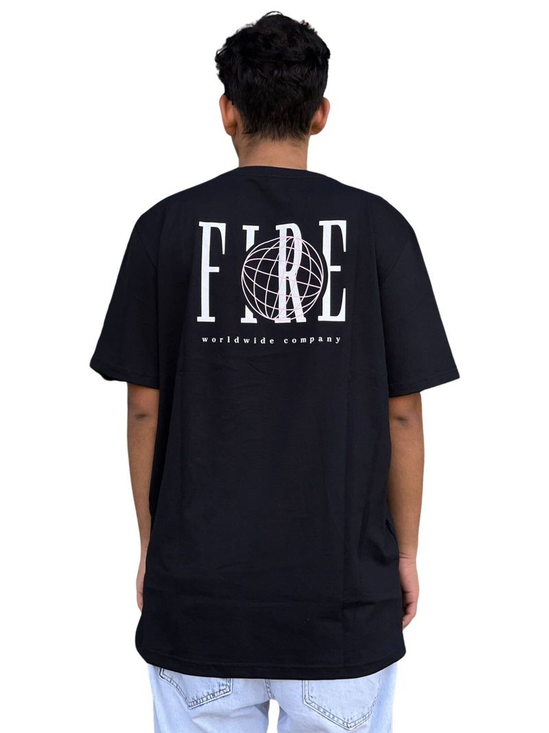 Camiseta Fire Worldwide Company Globe Preta
