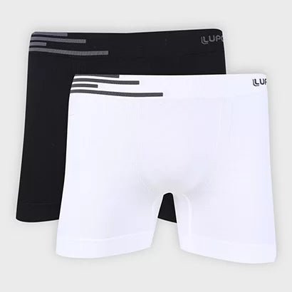 Kit 2 Cuecas Lupo Am Boxer Bas K2 Preto e Branco - Sevet Company
