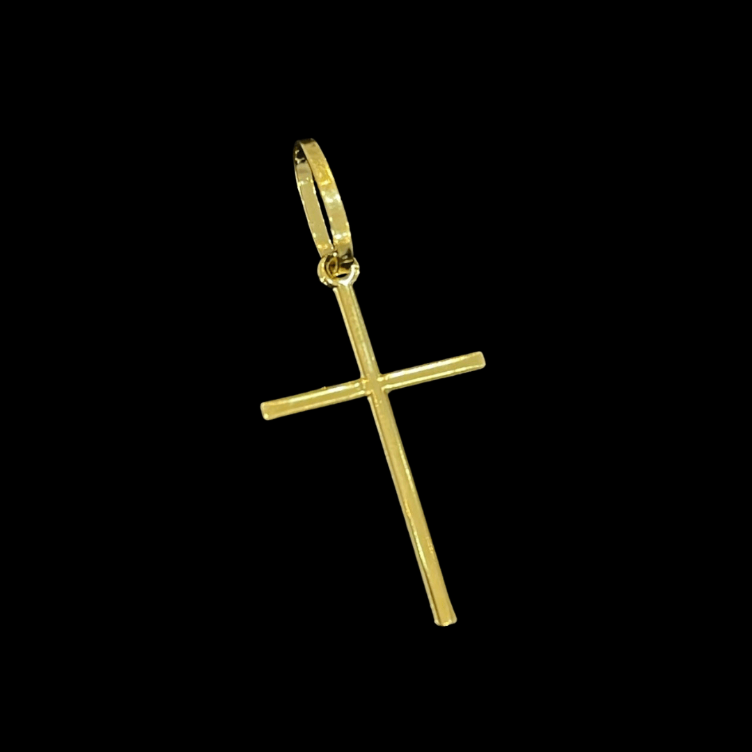PINGENTE BANHADO A OURO 18K - CRUZ FINA - 1,5G/2X2,5CM - Sevet Company
