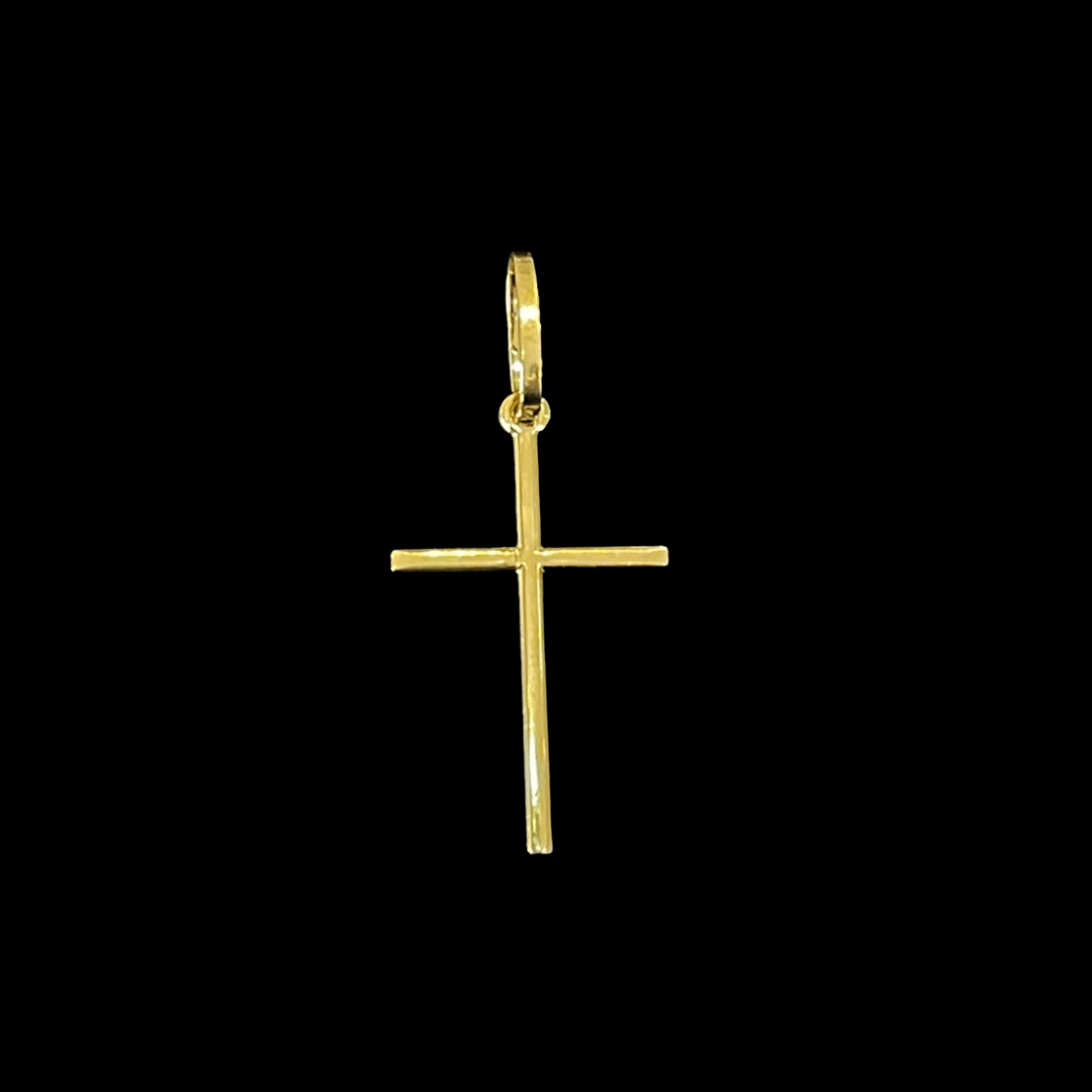 PINGENTE BANHADO A OURO 18K - CRUZ FINA - 1,5G/2X2,5CM - Sevet Company