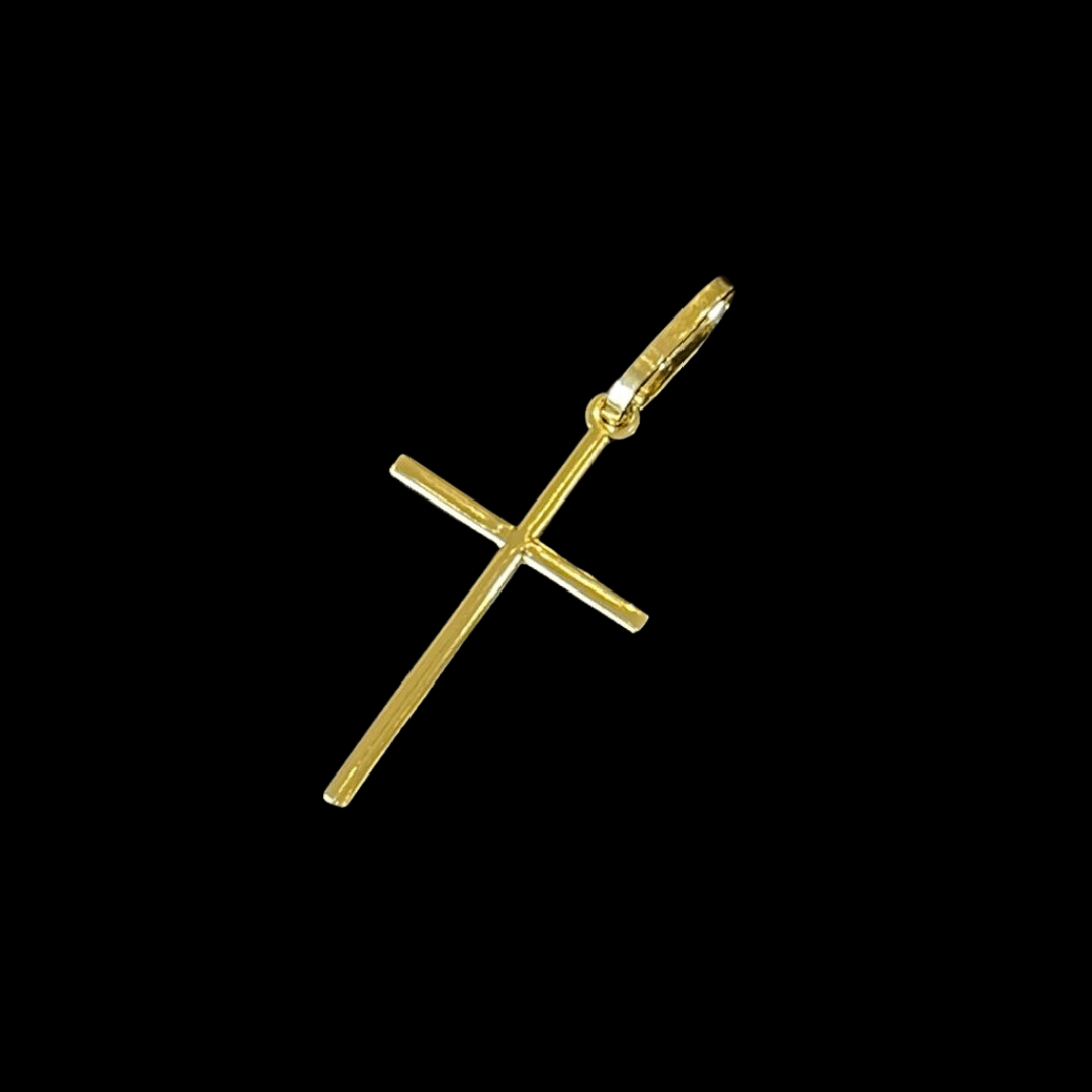 PINGENTE BANHADO A OURO 18K - CRUZ FINA - 1,5G/2X2,5CM - Sevet Company
