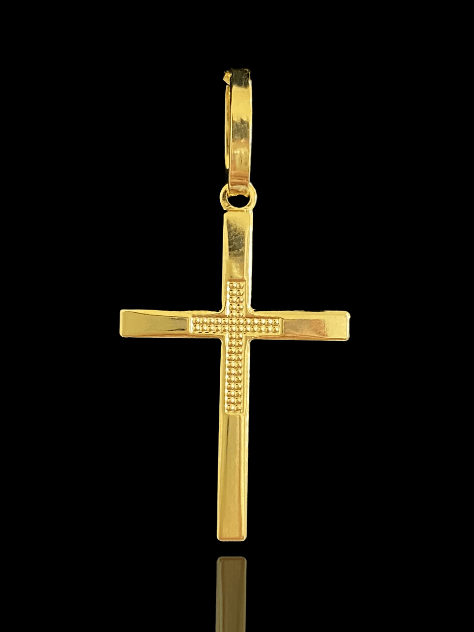 PINGENTE BANHADO A OURO 18K - CRUZ PONTILHADA - 0,6G 2,5X1,5CM - Sevet Company