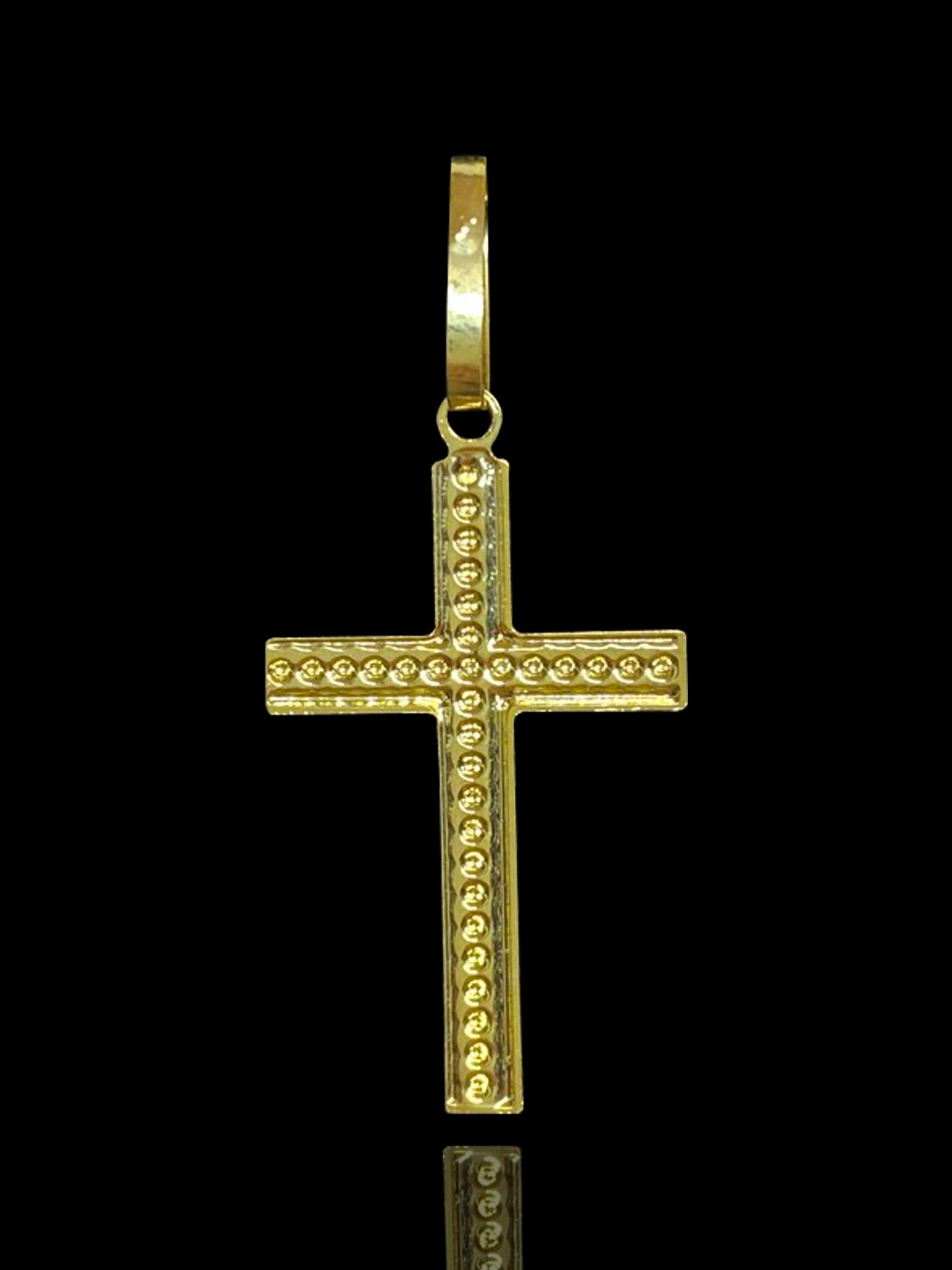 PINGENTE BANHADO A OURO 18K - CRUZ PONTILHADA - 1G/2X1,5CM - Sevet Company