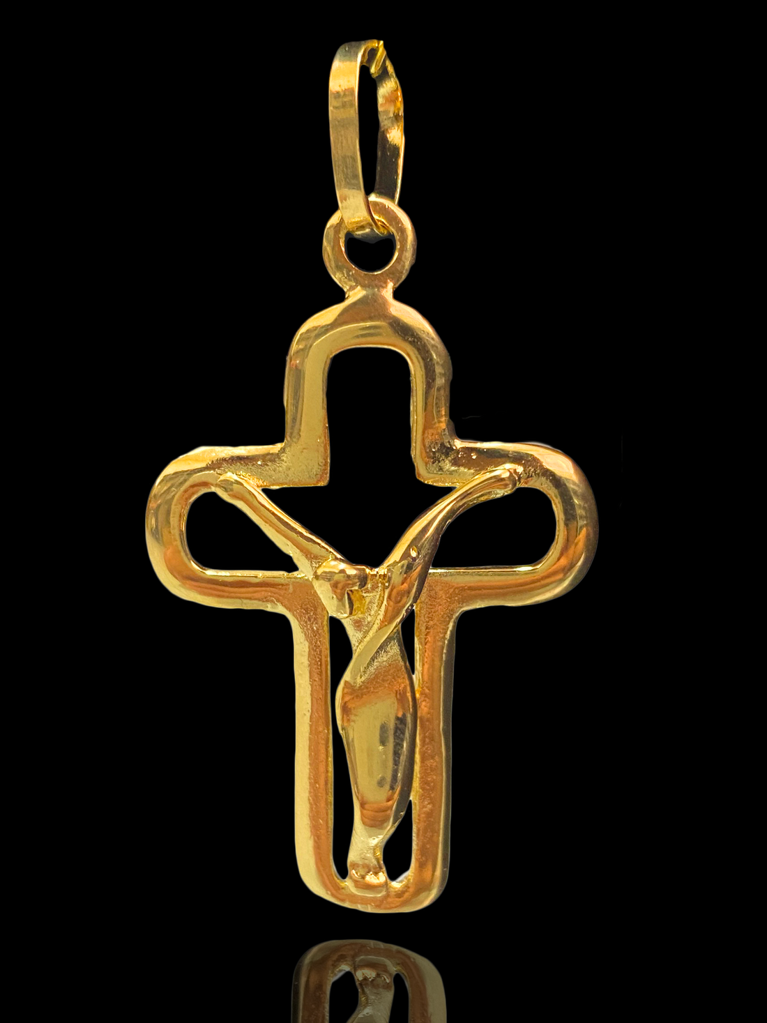 Pingente Banhado a Ouro 18k - Crucifixo - 3g/3,5x2,5cm (6829950402740)