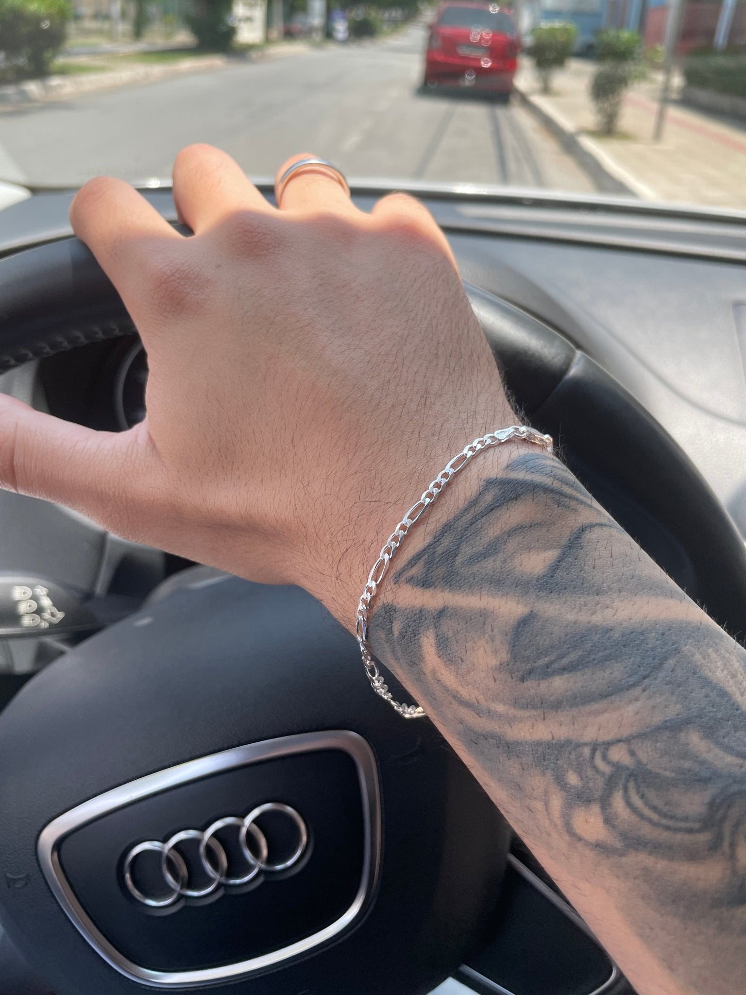 Pulseira Prata Italiana Maciça 925 3 por 1 3mm/2,7g/21cm - Sevet Company